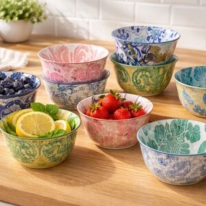 10 pieces Multicolor Stoneware Bowls Set